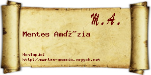 Mentes Amázia névjegykártya